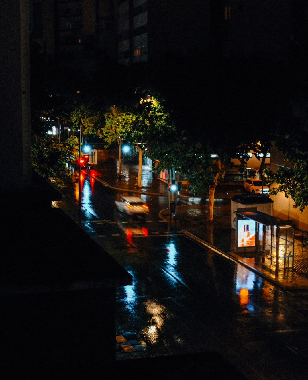 dark rainy night