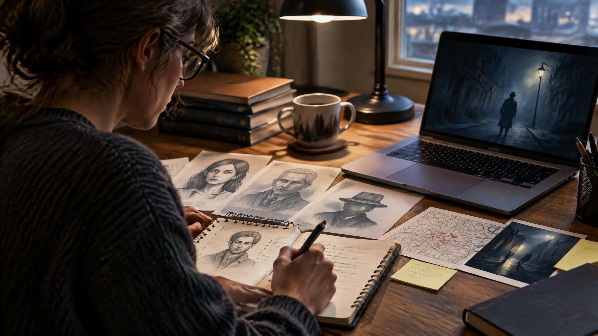 writer creating character sketch