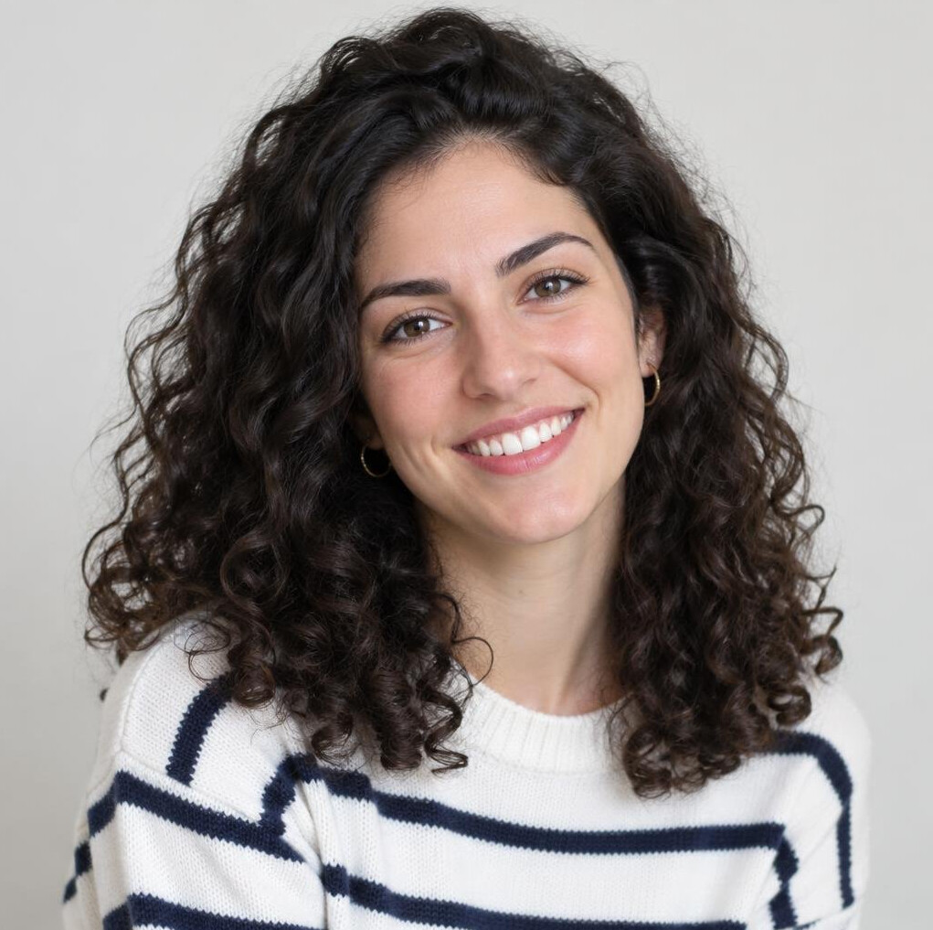 Croatian young woman with curly hair smiling